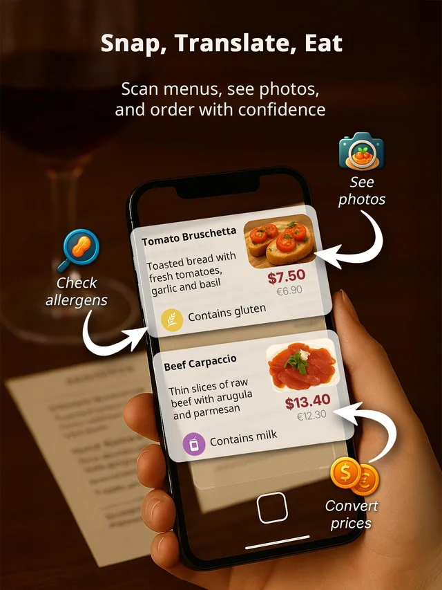 Google Translate手机App扫描外语菜单生成即时中文翻译